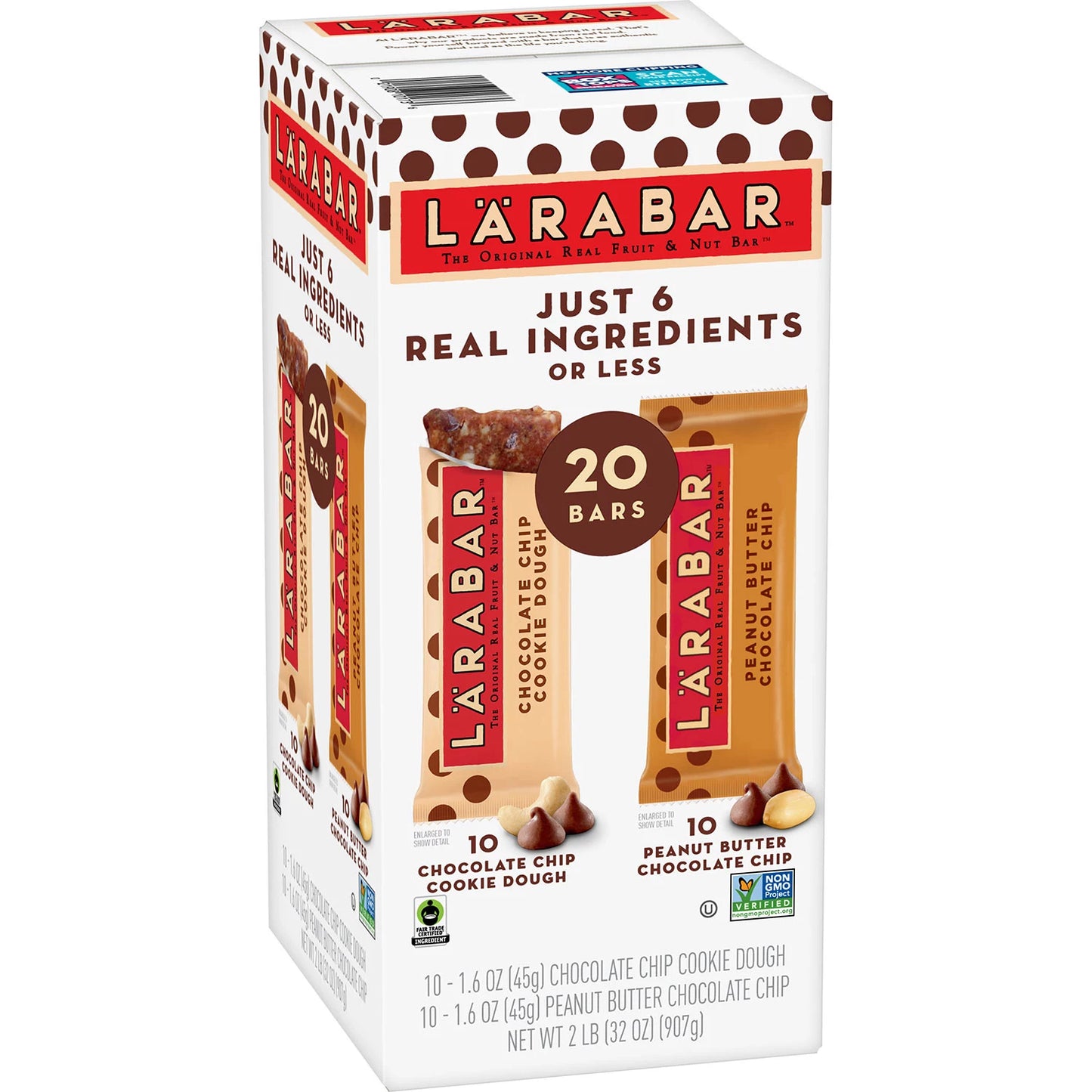 Larabar Chocolate Chip Cookie Dough & Peanut Butter Variety (20 pk.)