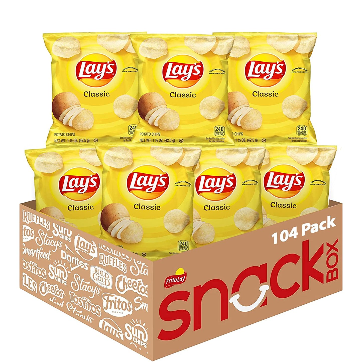 Lay's Classic Potato Chips, 1 Ounce (Pack of 104)