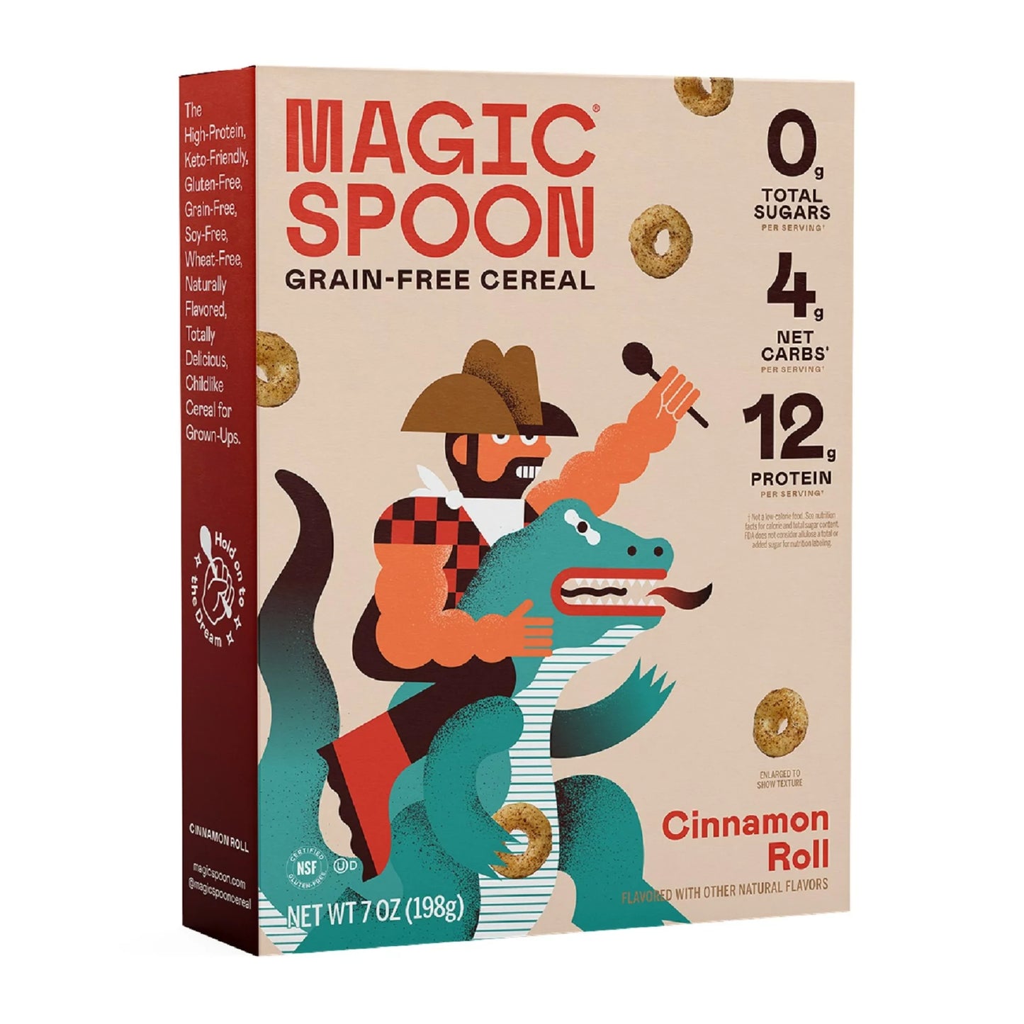 Magic Spoon Cinnamon Roll Grain-Free Breakfast Cereal, 7 oz Box