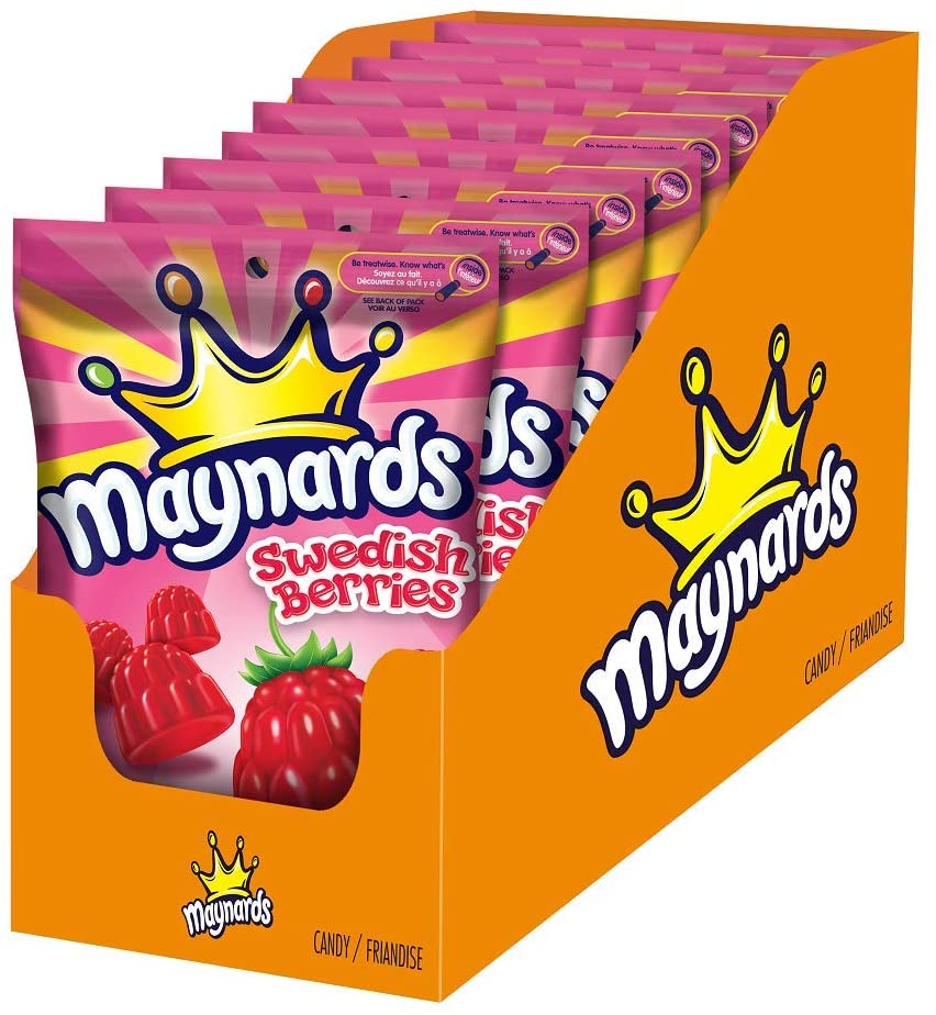 Maynards Swedish Berries Gummy Candy, Canada 185 Grams (Pack of 12)