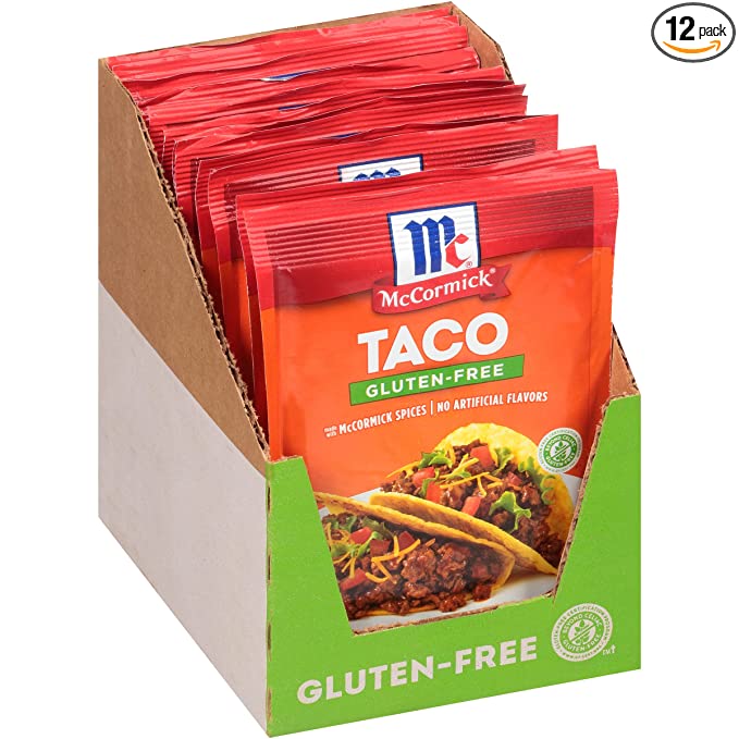 McCormick Gluten Free Taco Seasoning Mix, 1.25 oz (Pack of 12)