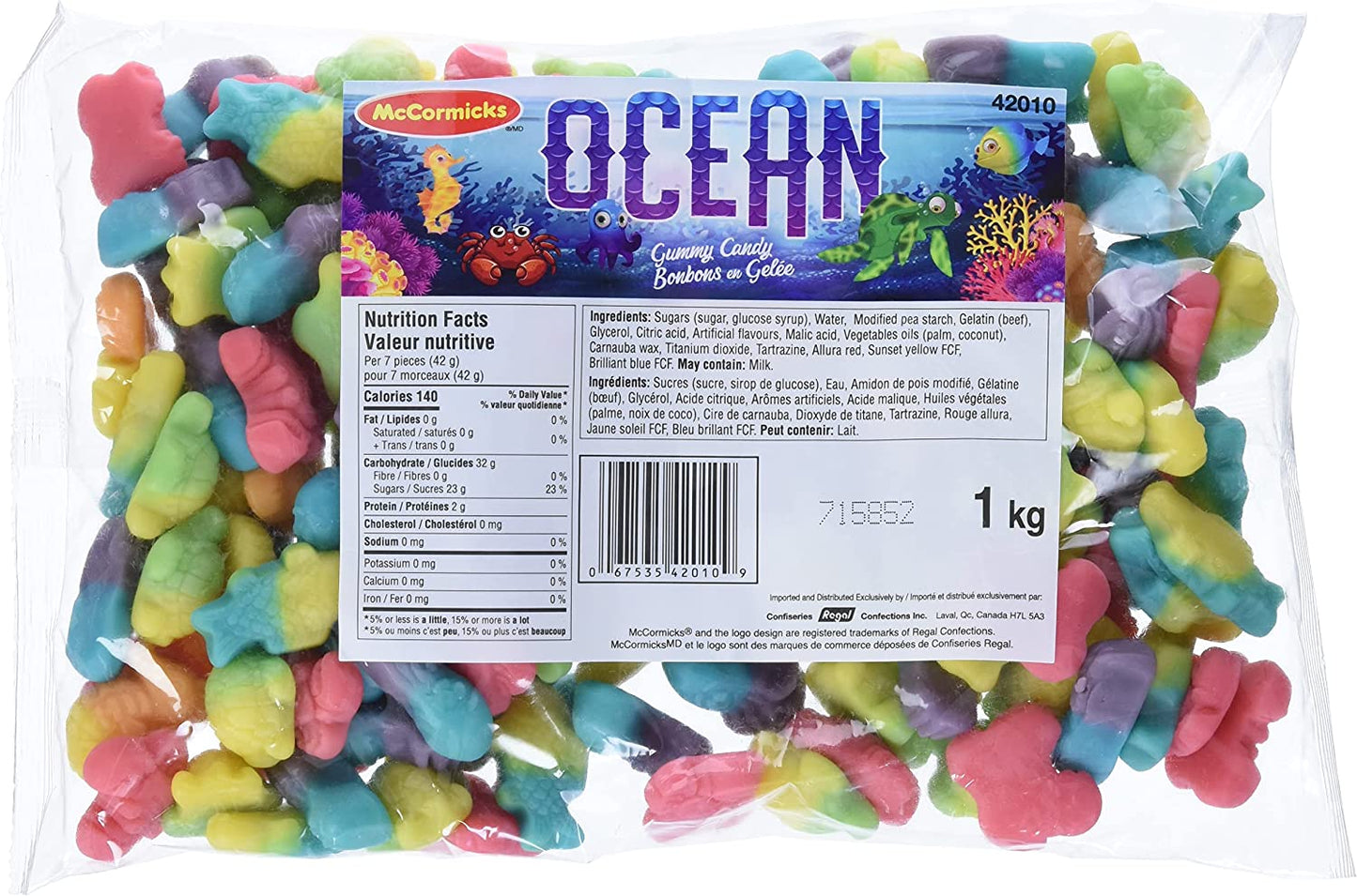 McCormicks Ocean Gummies, Bulk Candy, 1kg/35.3 oz, Bag, Imported from Canada}