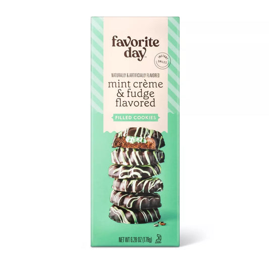 Mint Crème Filled Fudge Cookies - 6.28oz - Favorite Day™