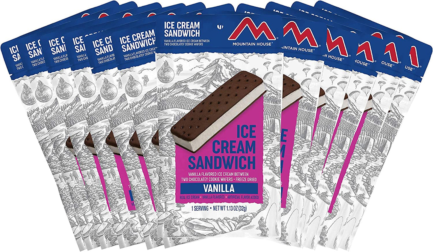 Mountain House Vanilla Ice Cream Sandwich | Freeze Dried Backpacking & Camping Food