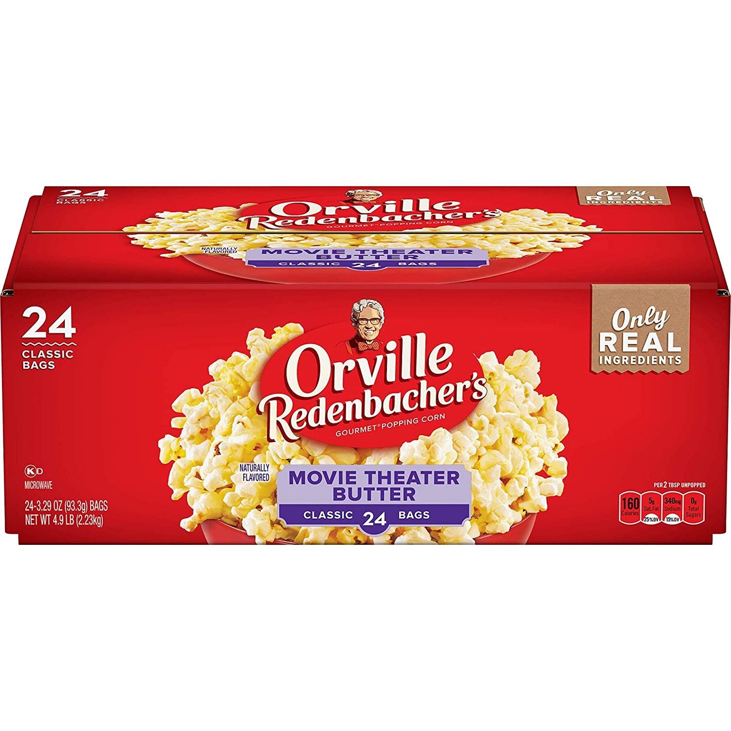 Orville Redenbacher's Movie Theater Butter Microwave Popcorn, 3.29 Ounce(Pack of 24)