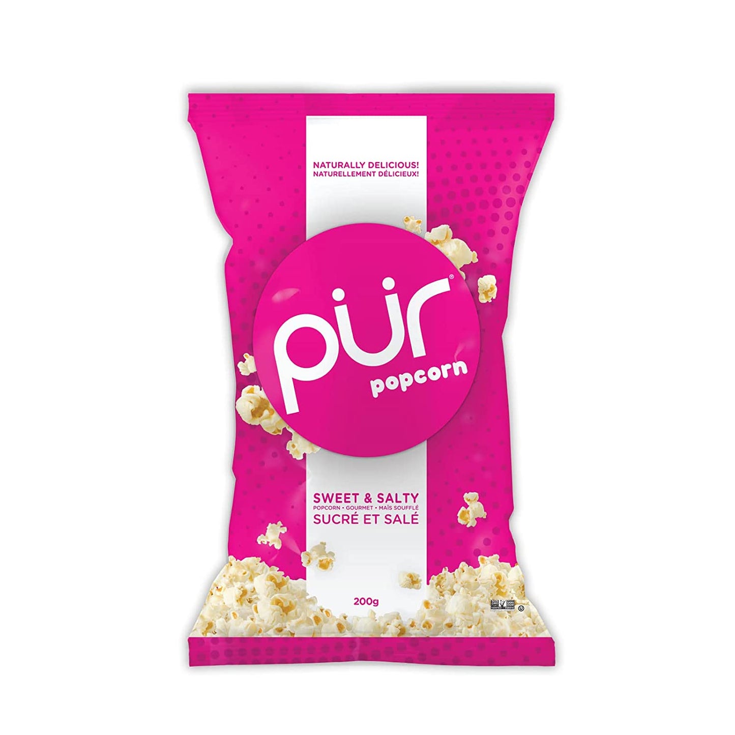 PUR Popcorn | 100% Whole Grain Snack | Nut & Peanut Free, Vegan, Non-GMO & Gluten Free | Sweet & Salty Flavored Popcorn (Pack of 1)