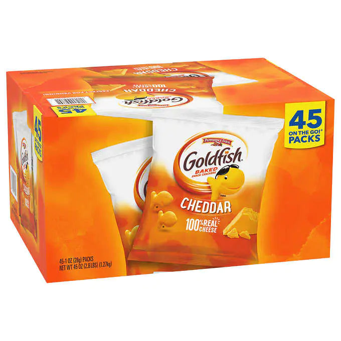Pepperidge Farm Goldfish Crackers, Cheddar, 1 oz, 45-count