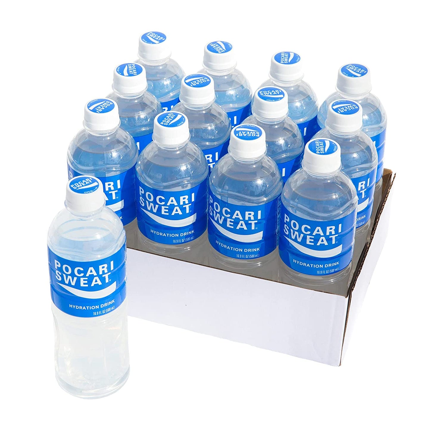 Pocari Sweat Bottles - The Water and Electrolytes that Your Body Needs, Japans Favorite Hydration Drink, Clear, 500 ml, 12 Pack