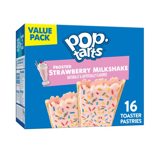 Pop-Tarts Toaster Pastries, Breakfast Foods, Strawberry Milkshake, 16 Ct, 27 Oz, Box