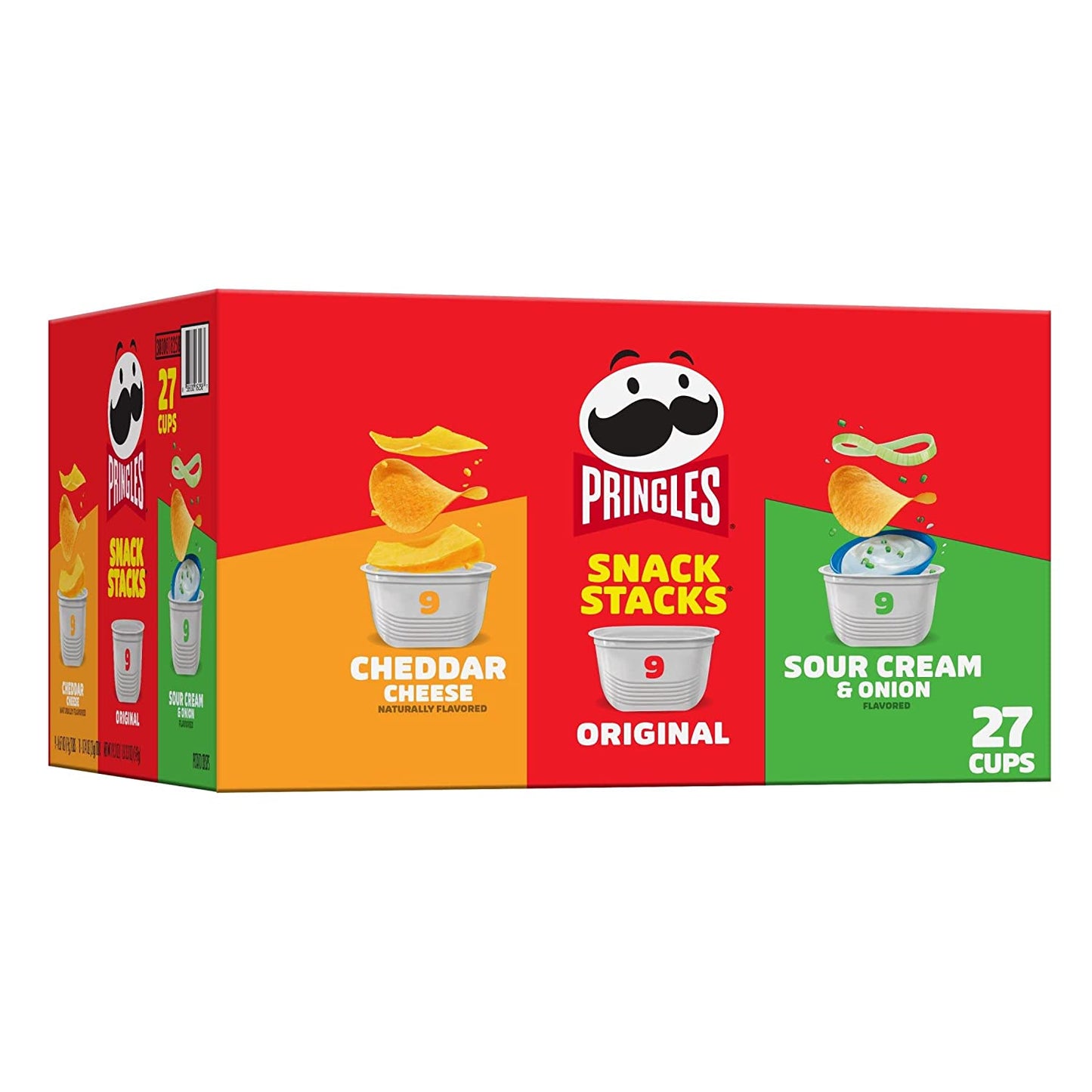 Pringles Potato Crisps Chips, Lunch Snacks, Office and Kids Snacks, Snack Stacks, Variety Pack, 19.3oz Box (27 Cups)
