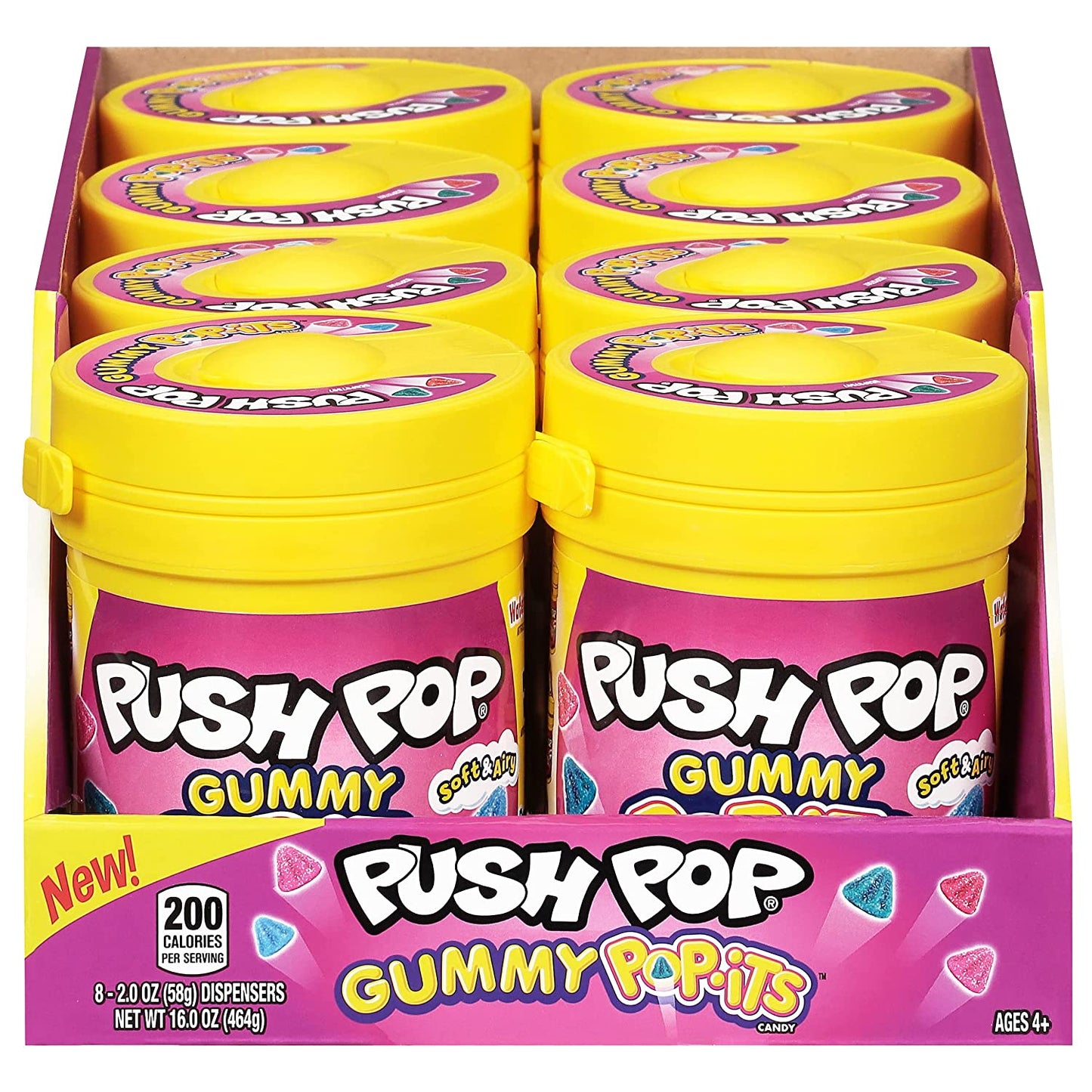Push Pop Gummy Pop-Its Gummy Candy - 8 Count Gummy Candy In Various Fruity Flavors - Wholesale Case