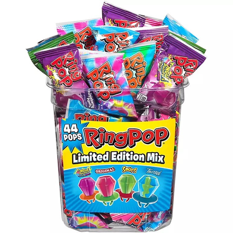 Ring Pop Assorted Flavors Lollipops Tub Bulk Variety Pack - 40 Pack Wholesale