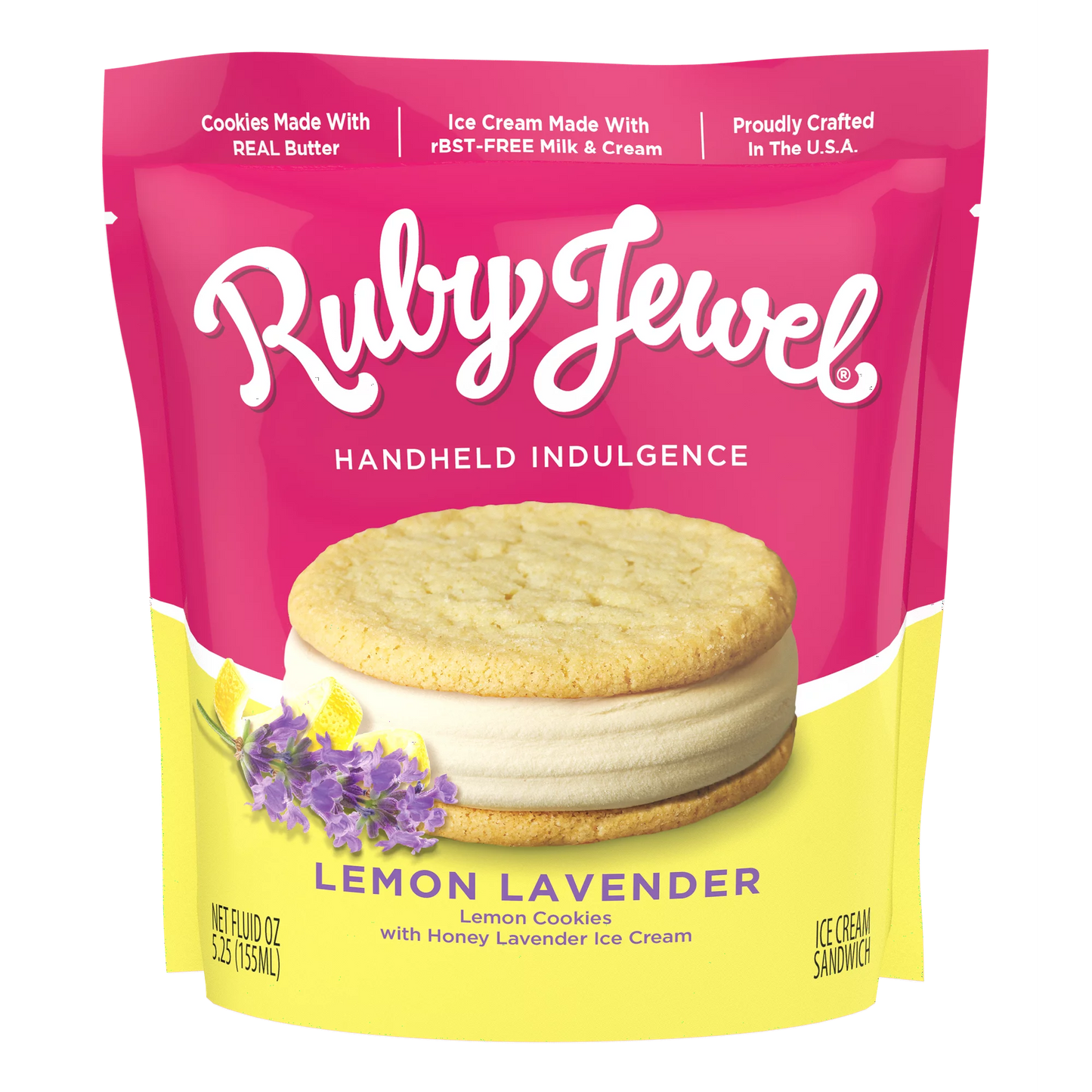 Ruby Jewel Lemon Lavender Ice Cream Sandwich - 10 PACK
