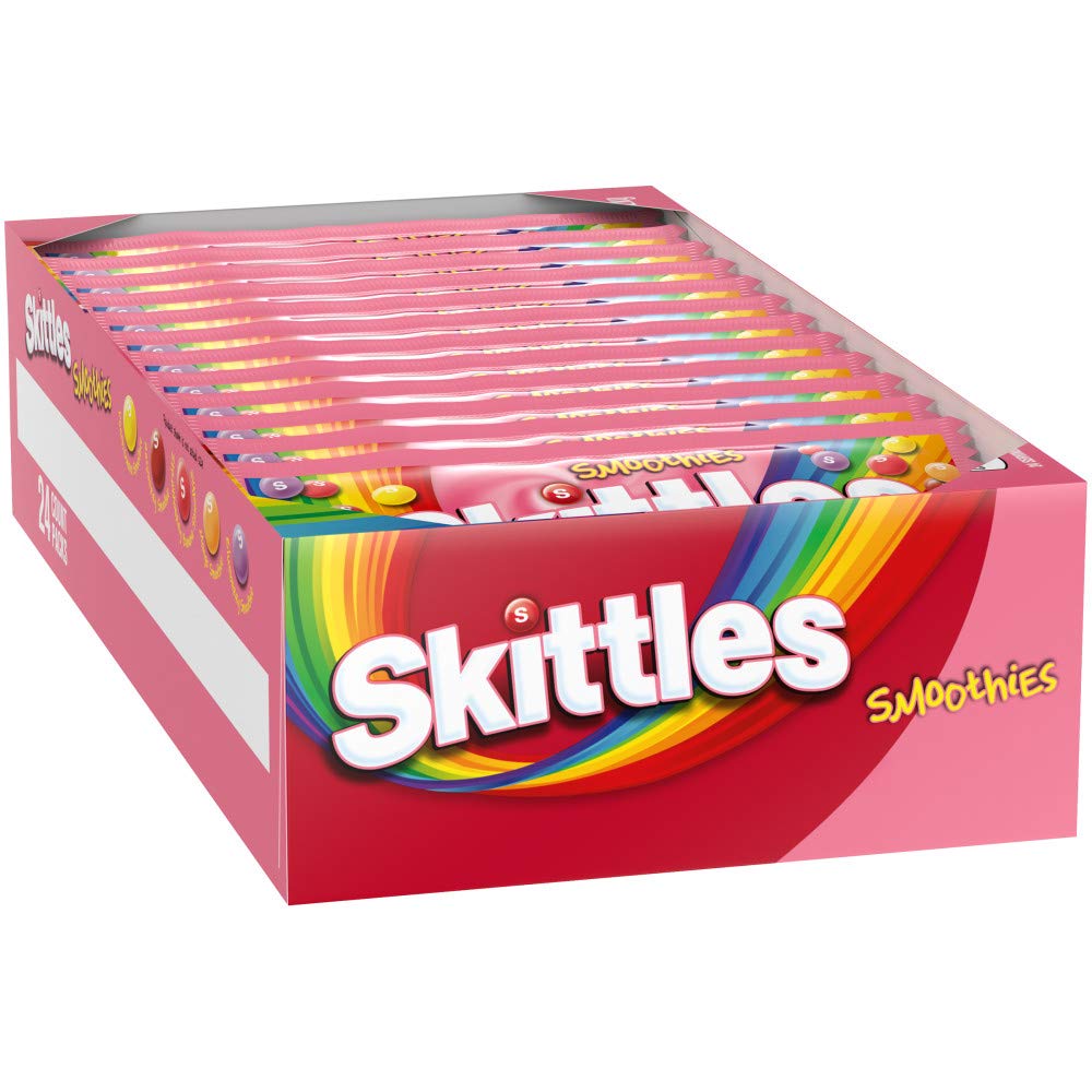 SKITTLES Smoothies Chewy Candy Bulk Pack, Full Size, 1.76 oz Bag (Pack of 24)