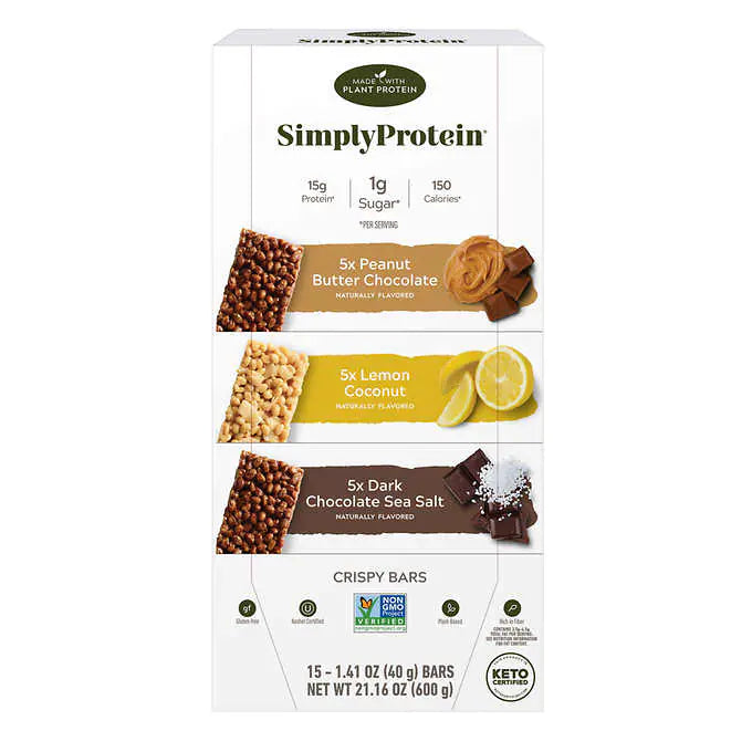Simply Protein Bars, Variety Pack, 1.41 oz, 15-count