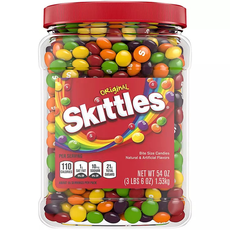 Skittles Original Chewy Candy Bulk Jar (54 oz.) 3 lbs 6 oz