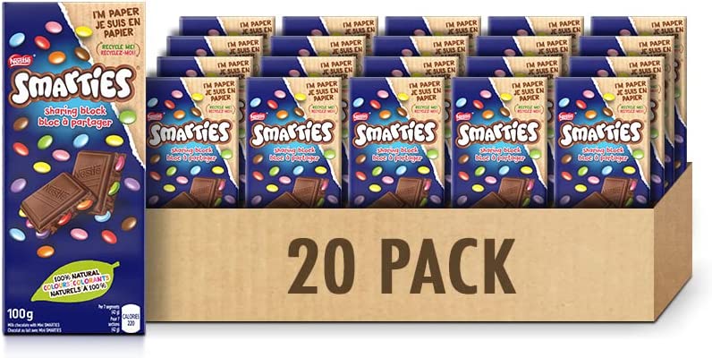 Smarties NESTLÉ SMARTIES Milk Chocolate Bars, 100 g x 20 Bars - ULTRA RARE