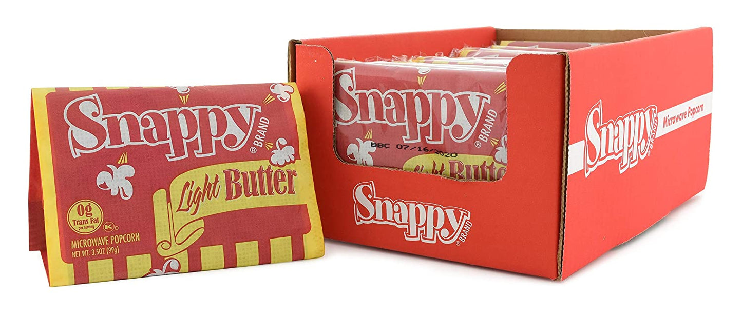 Snappy Popcorn Microwave Popcorn Display, Light Butter, 4 Pound (Pack of 4)