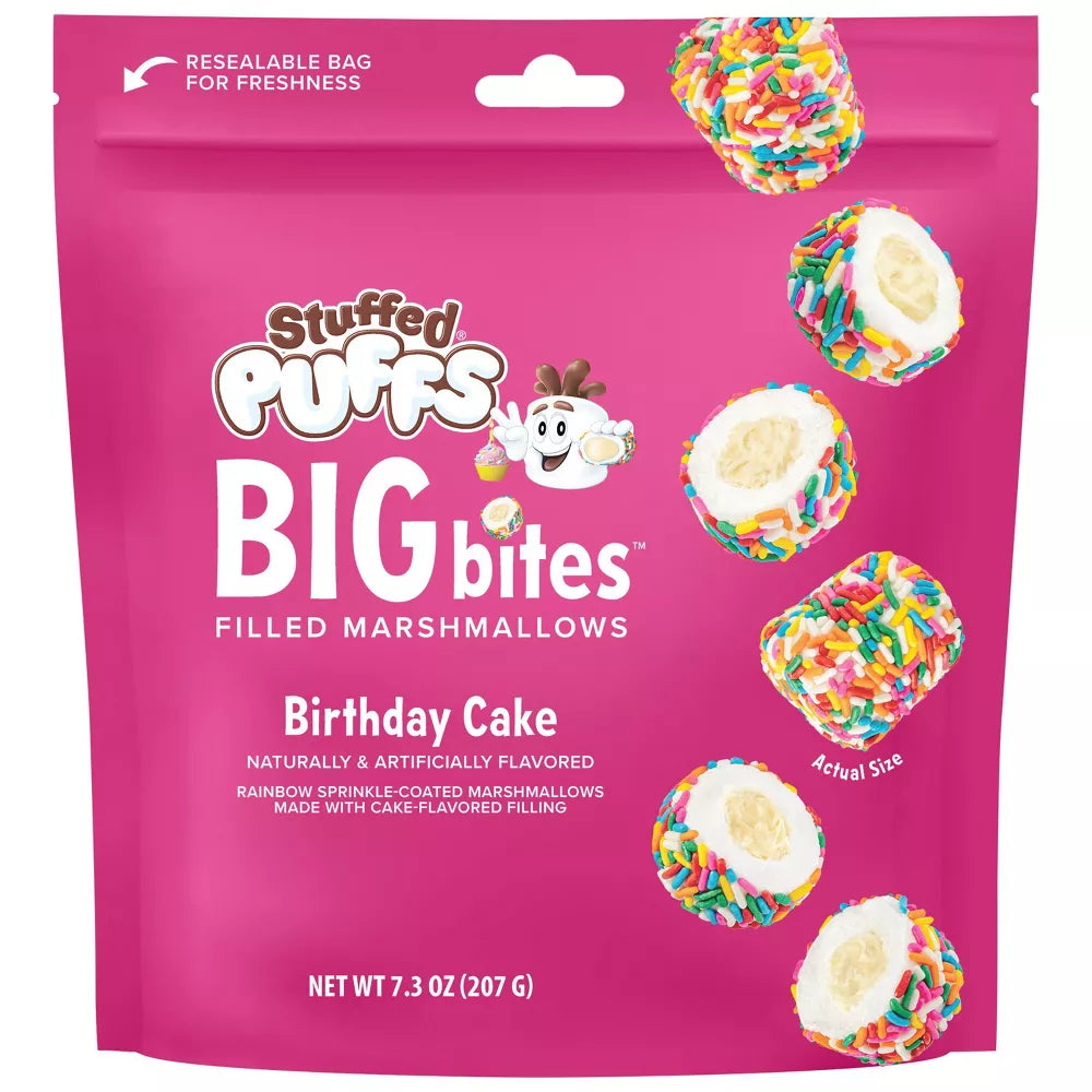 Stuffed Puffs Big Bites Birthday Cake - 7.3oz