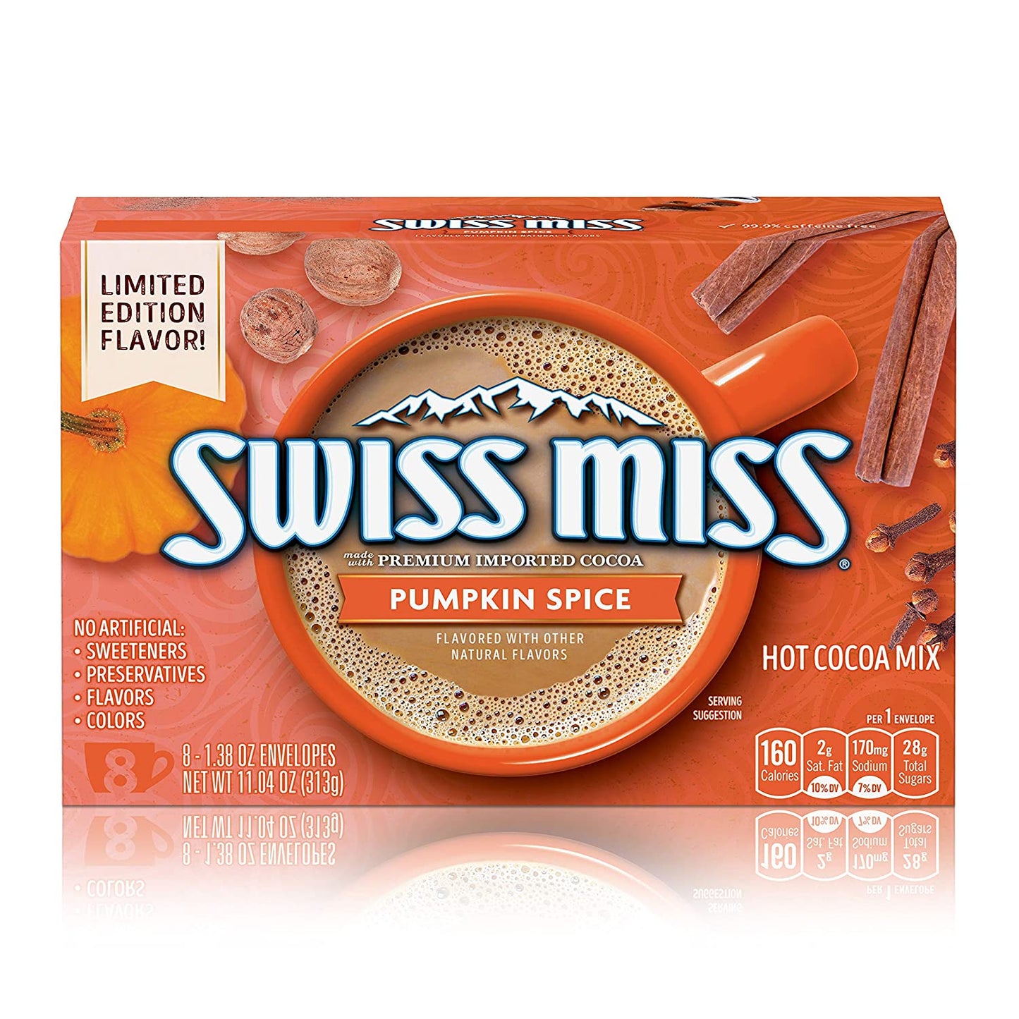 Swiss Miss Pumpkin Spice Flavored Hot Cocoa Mix Packets, 1.38 Oz. 8Count