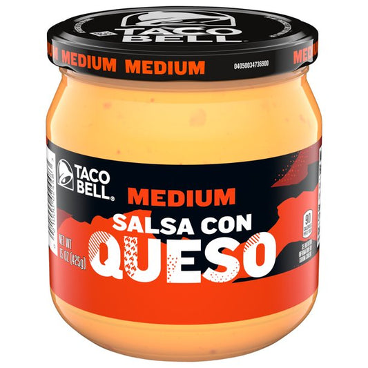Taco Bell Medium Salsa Con Queso Cheese Dip, 15 oz Jar