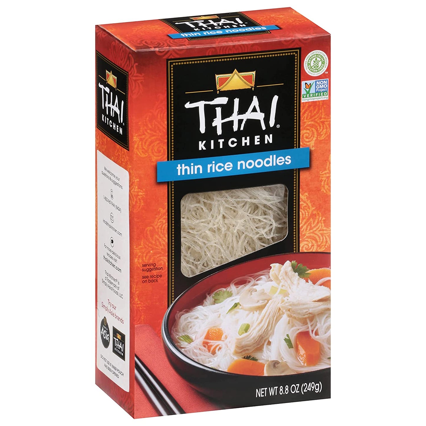 Thai Kitchen Gluten Free Thin Rice Noodles, 8.8 oz,(Pack of 6)