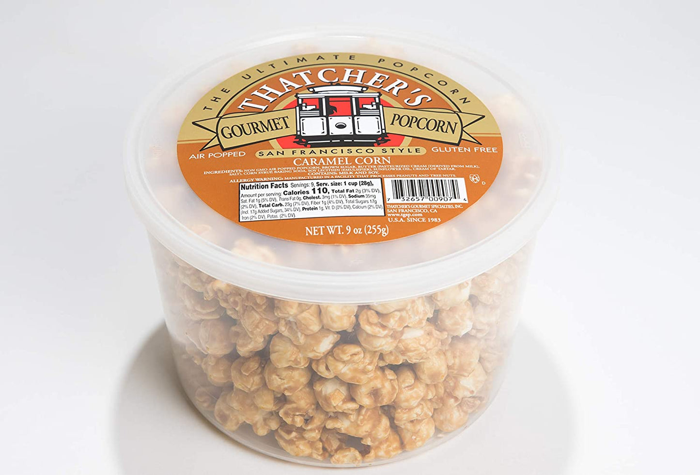 Thatcher's Gourmet Specialties Popcorn, Caramel Corn, 10-Ounce Tubes (Pack of 12)