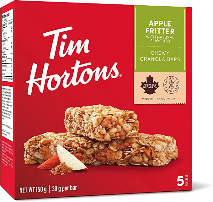 Tim Hortons Apple Fritter Granola Bars, Peanut Free, 5 Count,  RARE