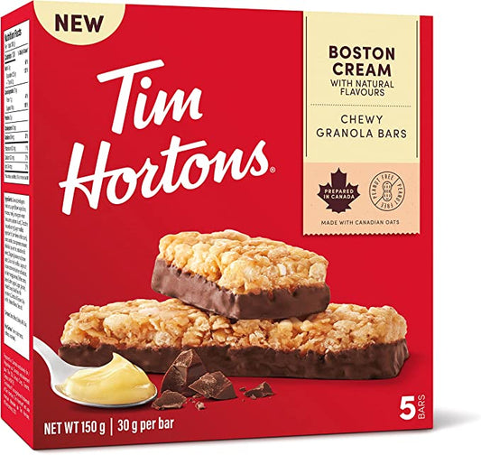 Tim Hortons Boston Cream Granola Bars, Peanut Free, 5 Count - RARE