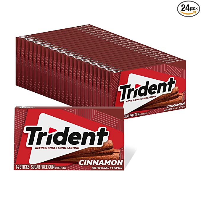 Trident Cinnamon Sugar Free Gum, 24 Packs of 14 Pieces (336 Total Pieces)