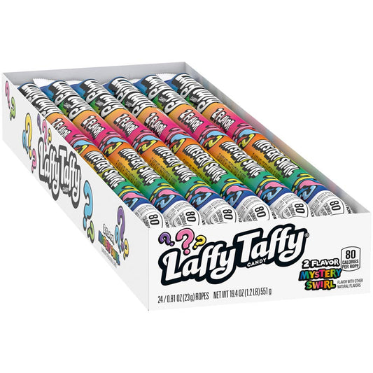 Wonka Laffy Taffy Rope, Mystery Swirl, 0.81-Ounce Packages 24 ct