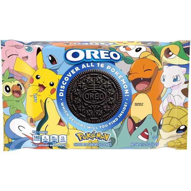 Oreo Pokémon Themed Chocolate Sandwich Cookies, Limited Edition, 15.25 Oz